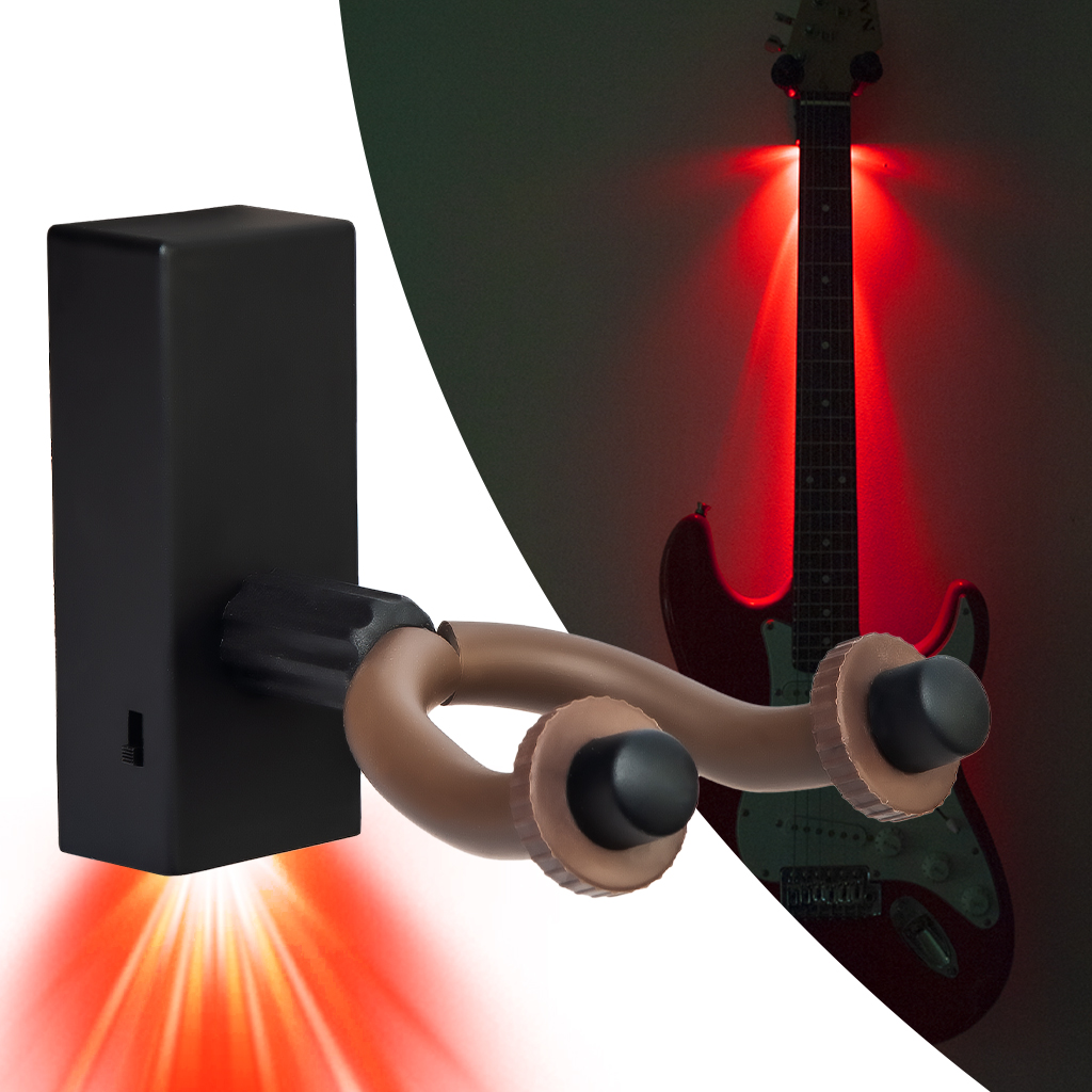 FOX LED Guitar Wall Mount Bracket Holder Light Violin Gitar Hanger Auto Lock Guitarra Hanger Hook For Guitar Bass Banjo Mandolin