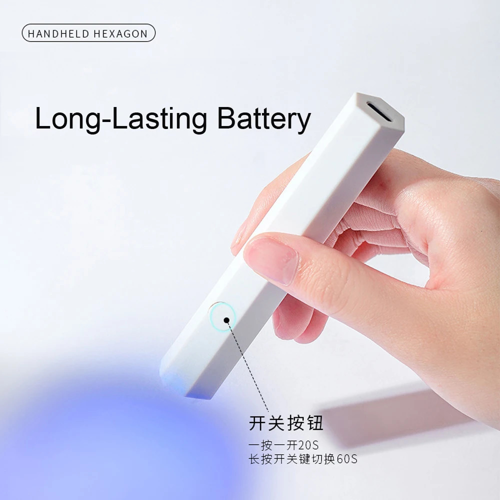 Portable Salon Quick Dry USB Nail Dryer Machine Home Potherapy Tools Mini Nail Dryer Lamp UV LED Nail Light Flashlight Pens # o240629