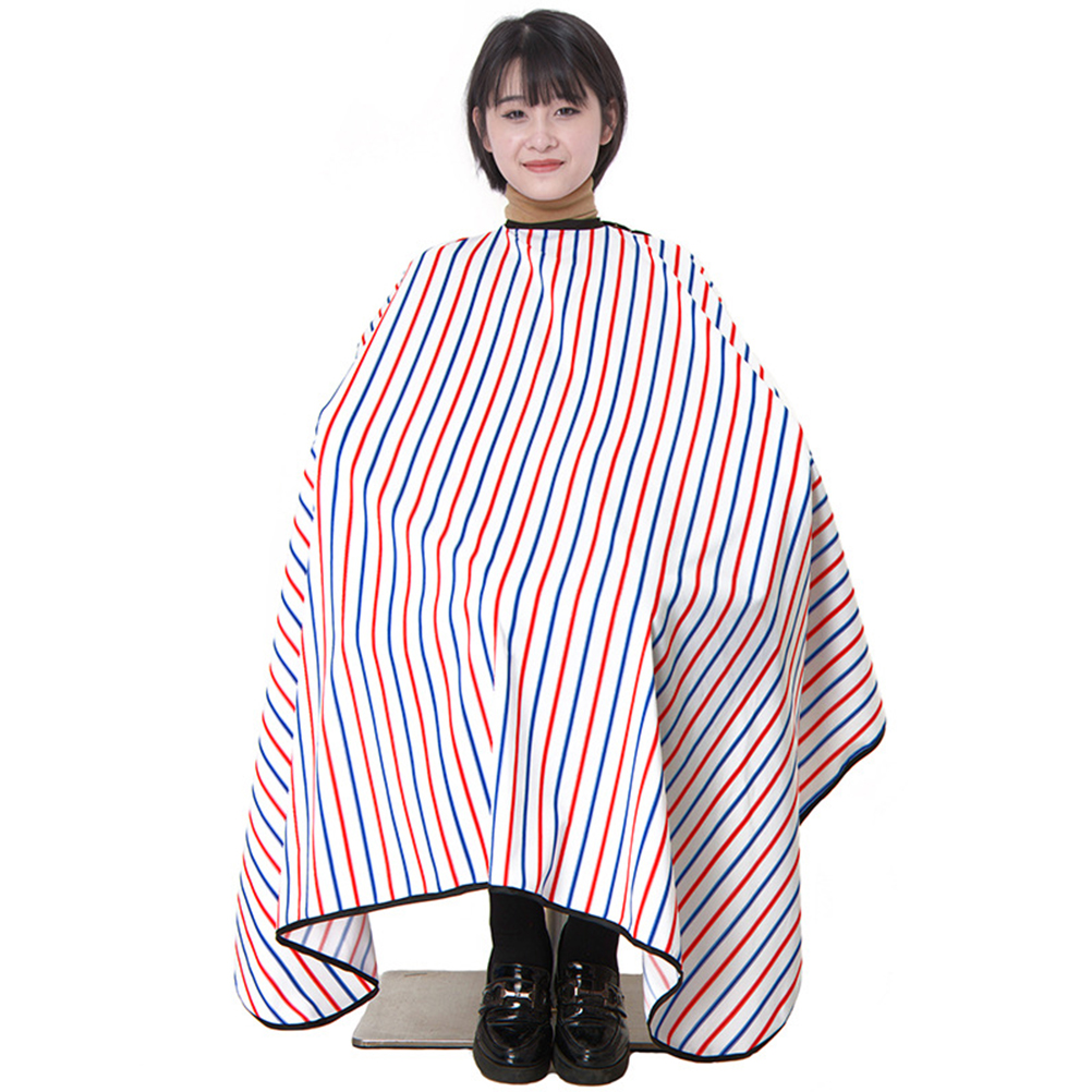 Hair Dressing Tools Durable Striped Haircutting Gown Hair Dyeing Cloth Barber Cape for Home Barber