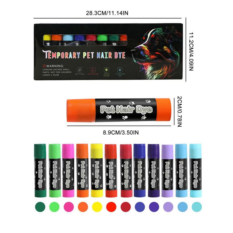 Pet Hair Dye 12 Colors Dog Nail Polish Pen Washable Pet Safe Pet Fur Paint For Different Grooming Pets Temporary Hair Colors