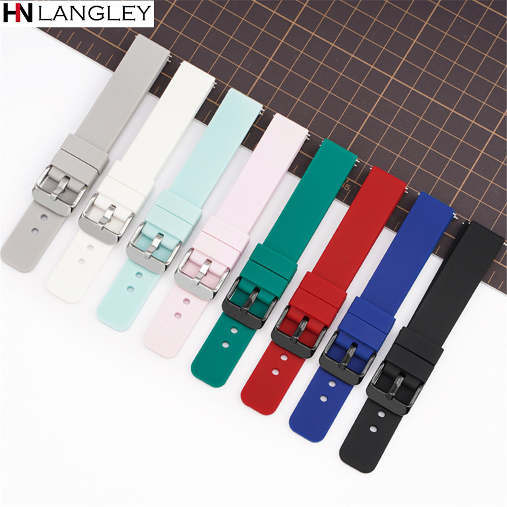 14/16/18/20/22/24 Mm Silicone Watch Band Quick Release Bracelet for Samsung Galaxy Watch4 Classic Watch3 Active All Size