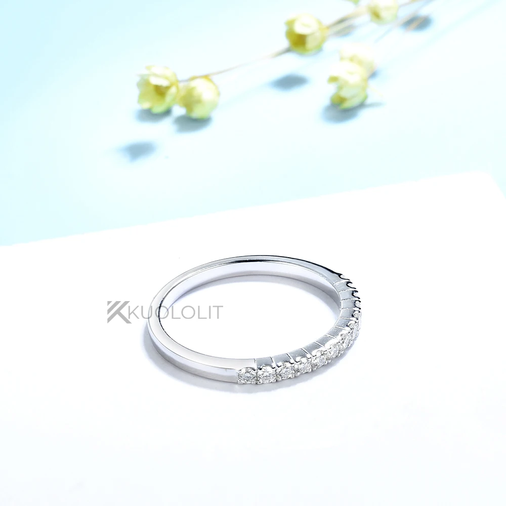 Kuololit 0.3CTW Lab Grown Diamonds Rings for Women Men White Gold 18K 14K 10K 925Sliver Band Ring for Engagement Wedding Classic