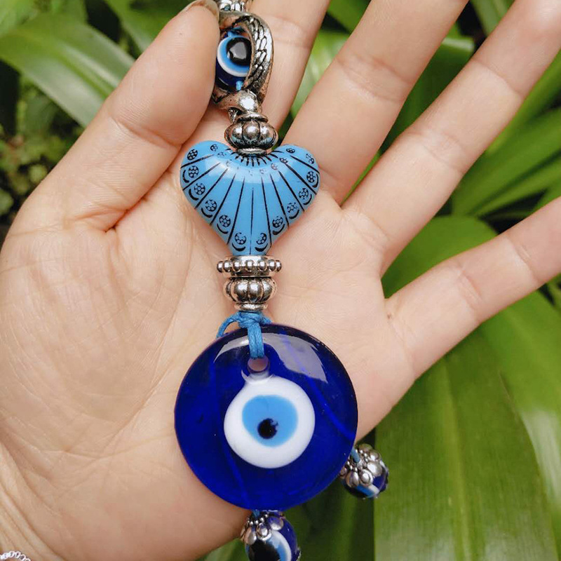 Lucky Eye Keychain Car Keyring Blue Turkish Evil Eye Key Chain for Women Men Jewelry Pendant Bag Accessories Decor Gift