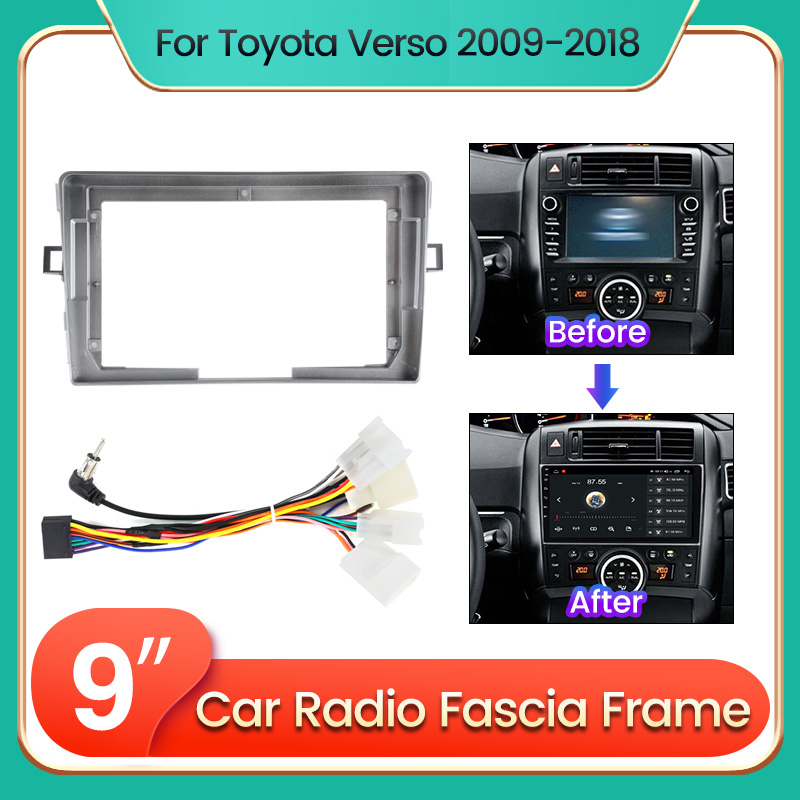 Android Car Radio Fascia Frame For Toyota Verso 2009 2010 2011 2012-2018 Optional Cable Dash Fitting Panel Kit For 9inch