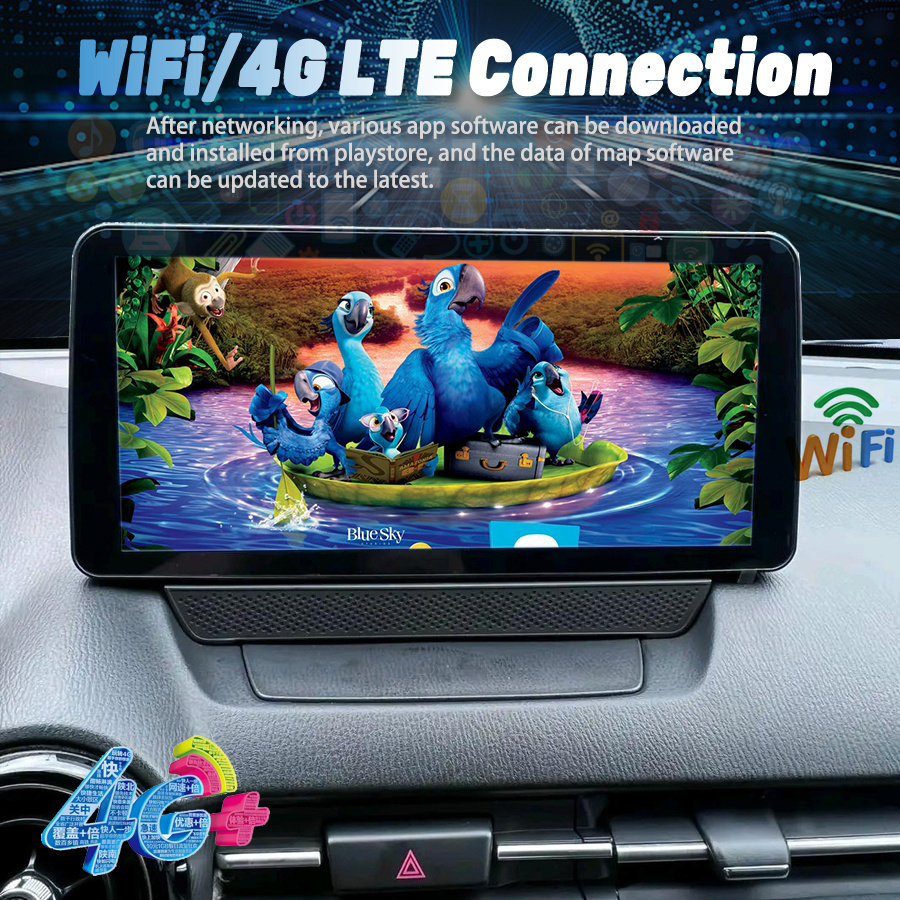 1920*720 Car Screen Multimedia Video Player Android 13 For Mazda CX3 2015 CX-3 Mazda 2 2014-2020 CarPlay Radio Autoradio 256GB