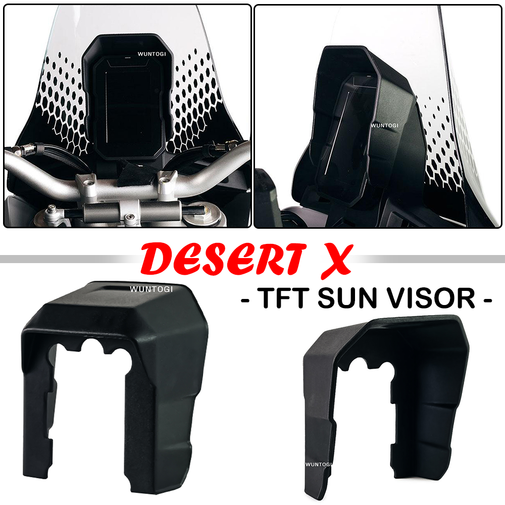 Tela Brilho Escudo Viseira de Sol Para Ducati Desert X 2022 2023 ABS Instrumento Quadro DesertX TFT Display Anti Roubo Brace