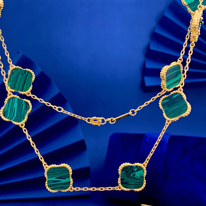 four leaf clover necklace Natural Shell Gemstone Gold Plated 18K designer for woman T0P Advanced Materials classic style jewelry fashion premium gifts with box 006