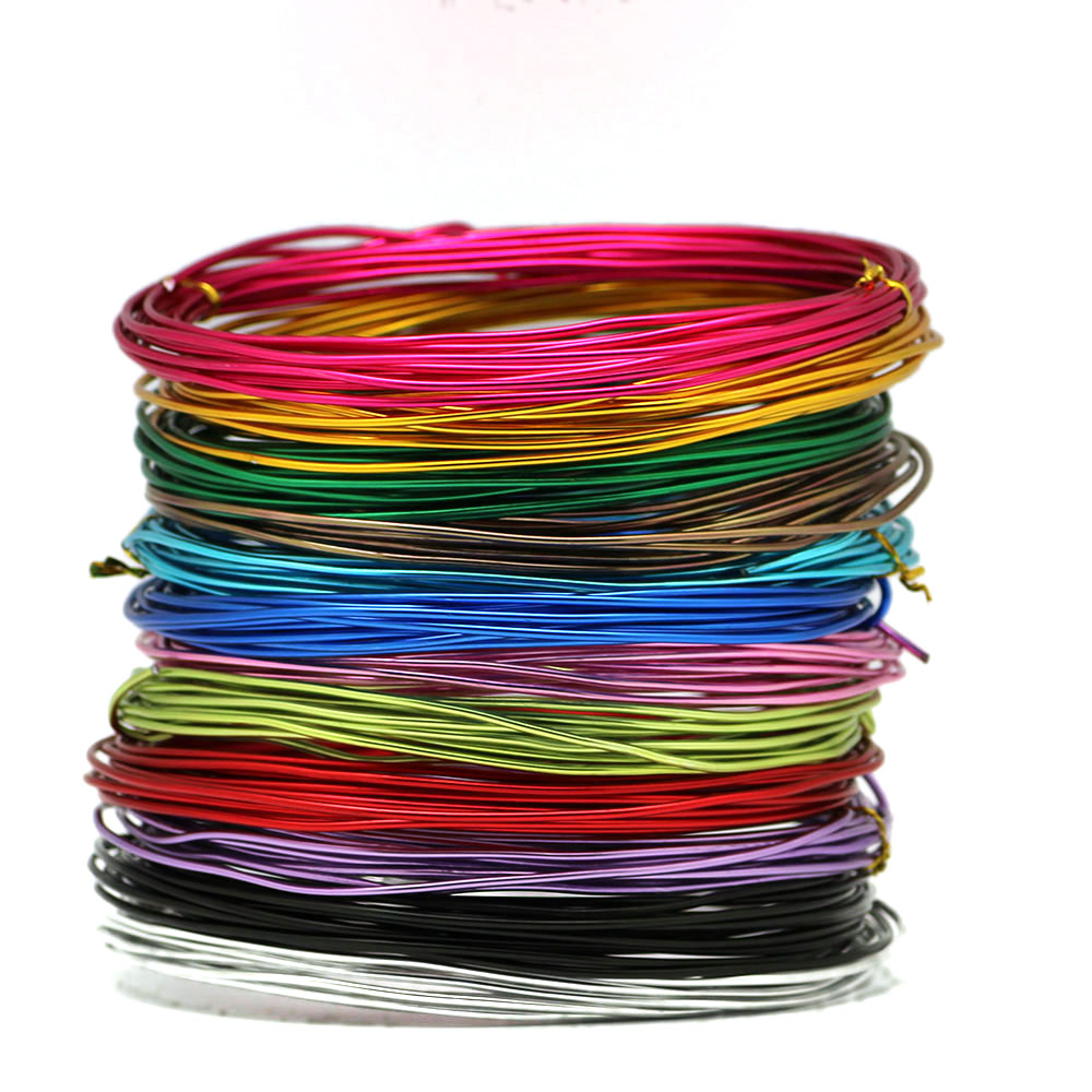 3~5meter/lot Gauge Anodized Artistic Round Aluminum Craft Wire 1/1.5/2/2.5mm Bright Gold Silver Colored Jewelry Soft Metal Wire