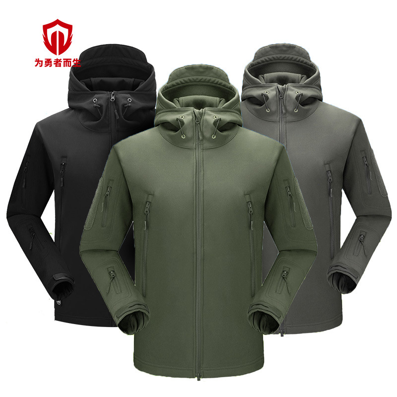 Tactical Jacket Softshell Camouflage Windbreaker Mens Waterproof Military Army Fleece Hooded Coat Camo Windproof Hunting Jackets
