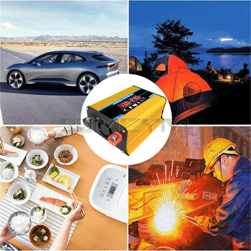 Car Power Pure Sine Wave Inverter DC 12V To AC 220/110V Peak 4000W Car Sine Wave Converter Dual USB Converte With LED Display