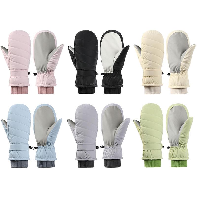 Men Women Winter Skiing Snowboarding Can Touch Screen Waterproof Thermal Thick Snow Gloves Snowmobile Mittens Black White Gray