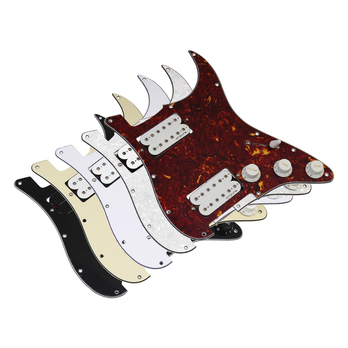 OriPure Prewired Guitar Pickguard HH Loaded Alnico 5 Humbucker Pickups 2T1V Pots 5 Way 24 Legs Super Switch