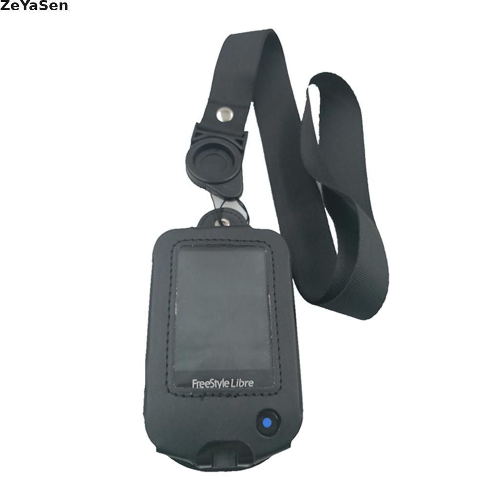 ABBOTT LIBRE FREESTYLE Reader Cover protettiva in pelle Halter Neck Blood glucometro Tester custodia in pelle custodia Anti-caduta