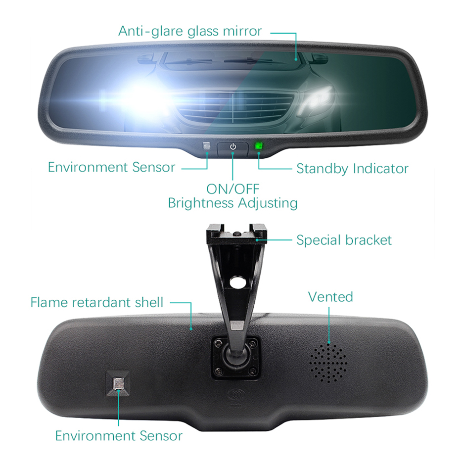Electronic Anti-glare Auto Dimming Car Interior Rearview Mirror Parking Monitor Front Rear Radar Sensor With Original Bracket