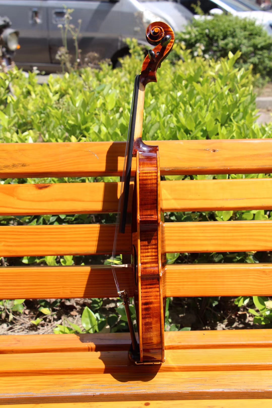 Natural dense flame 100% handmade violin Maple back panel, side panel, spruce panel red violino professional musical instrument