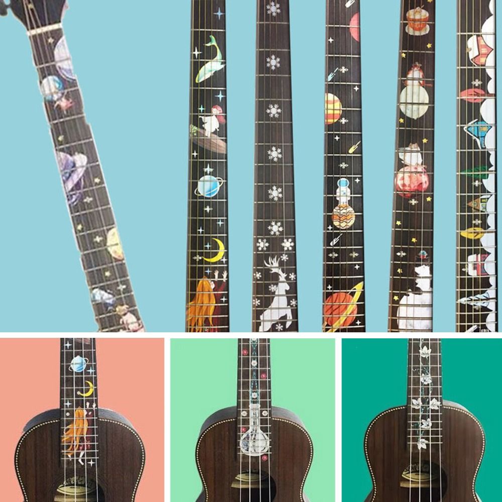 9 Styles NEW Guitar Fretboard Decals Inlay Sticker Guitar Neck Headstock Guitarra Bass Ukulele Thin Sticker Guitarra Accessories