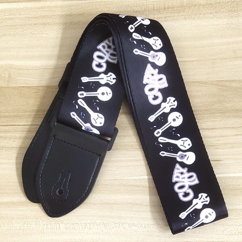 Creative Adjustable Widened Acoustic Guitar Strap Leather Head Shoulder Strap for Guitar Bass Ukulele Solid Parts Accessories
