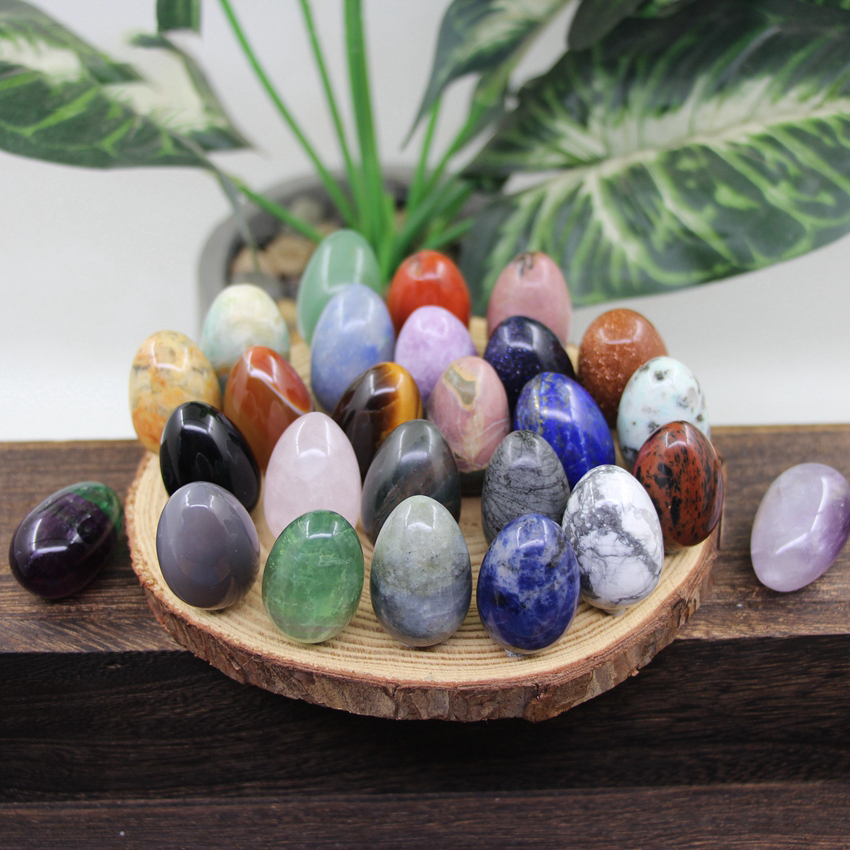 Stone Egg Healing Crystal Egg Natural Gems Ball Home Decor Chakra Reiki Energy Quartz Mineral Specimen Easter Gifts