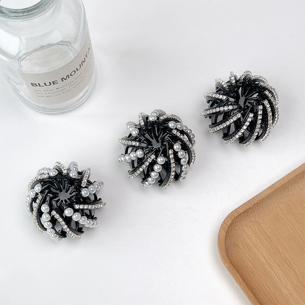Women Bun Crystal Hair Claw Bird Nest Ponytail Buckle Ponytail Holdedr Hair Clip DIY Bun Maker Female Hair Accessories