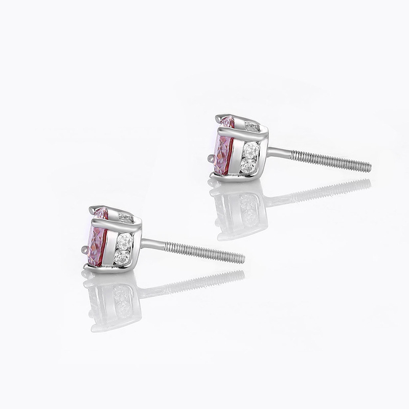 TBCYD 0.3-2CT Multicolor Moissanite Screwback Earrings For Women S925 Silver Classic Four Claw Ear Studs Luxury Wedding Jewelry