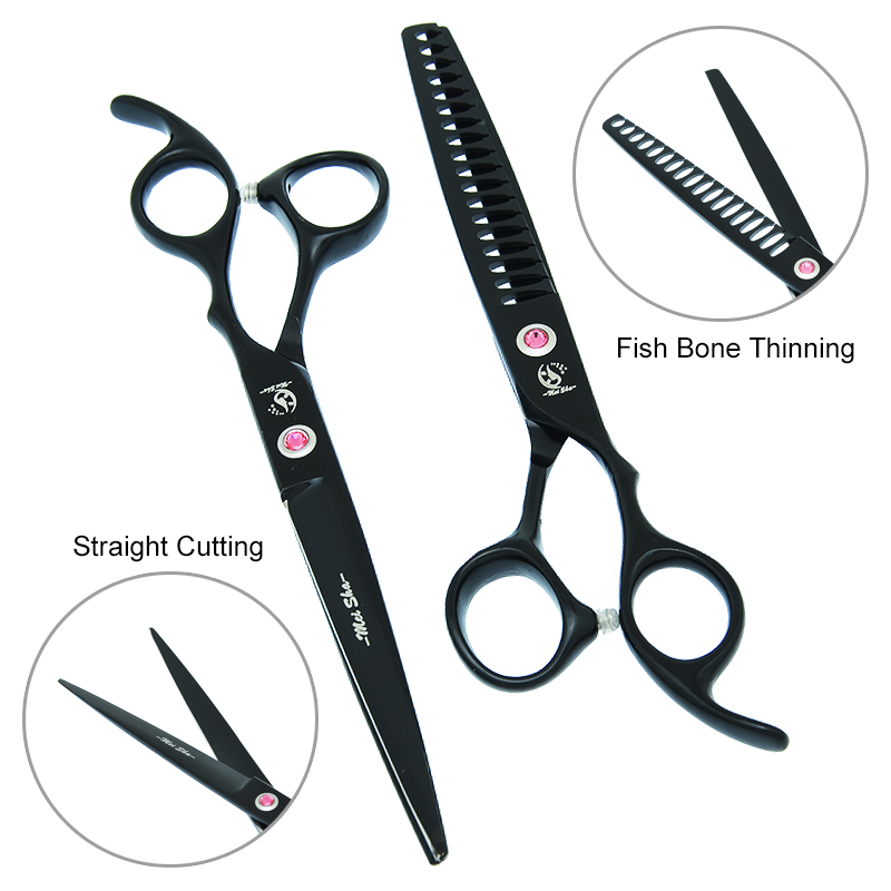7 inch Meisha Pet Grooming Scissors Japan Steel Dog Scissors Pet Shears Animals Cutting Thinning Curved Haircut Supplies B0033A