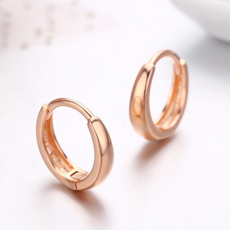 Cute 925 Sterling Silver Gold Color Loop Circle Huggie Small Hoop Earrings For Women Men Children Girls Kids Jewelry Aros Aretes