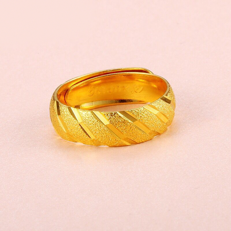 MxGxFam Frost Rings ( adjusted ) For Women Girl Mother Friends 24 k Pure Gold color Nickel Free XP Jewelry