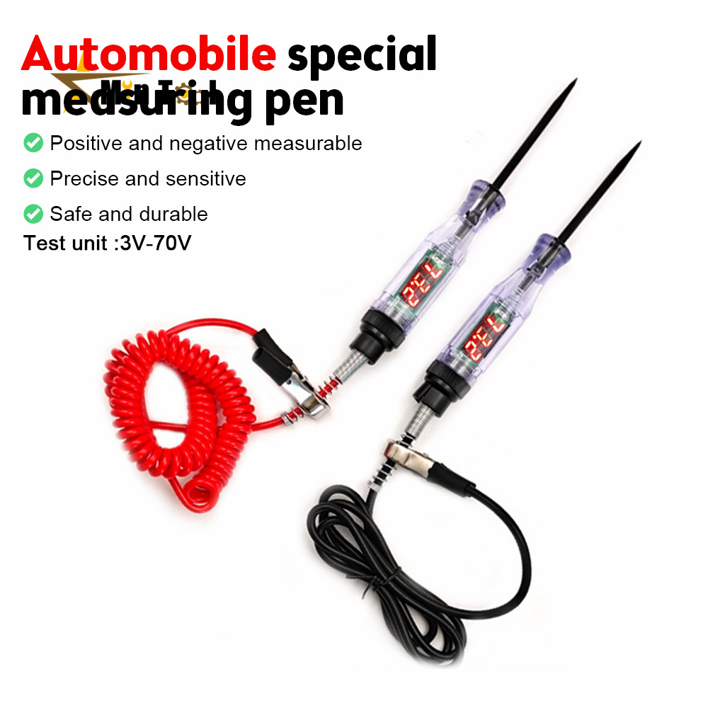 5-90V Car Truck Voltage Circuit Tester Digital Display Long Probe Pen Light Bulb Automobile Diagnostic Tools Auto Repair Tool