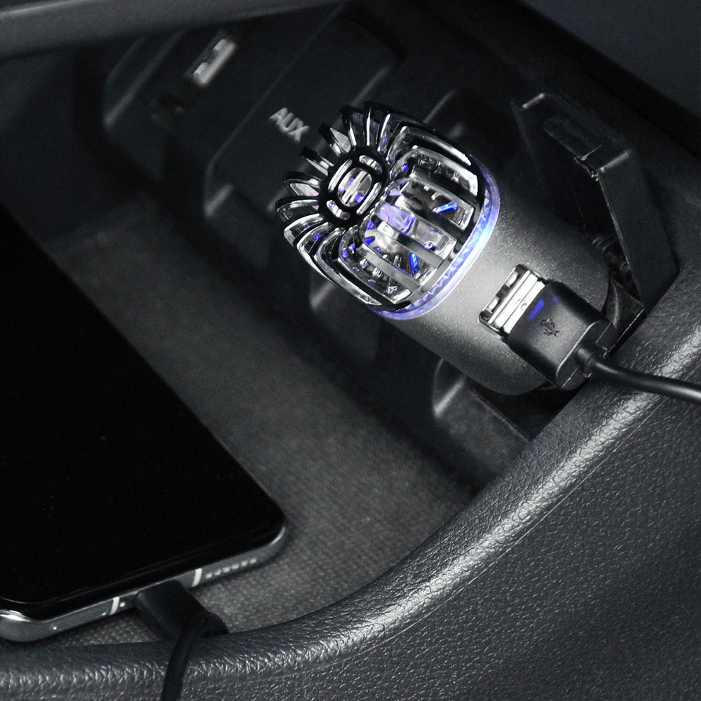 2 in 1 Car Air Purifier Air Freshener Dual USB Car Charger Mini Auto Car Fresh Air Ionic Purifier Oxygen Ozone Ionizer Cleaner