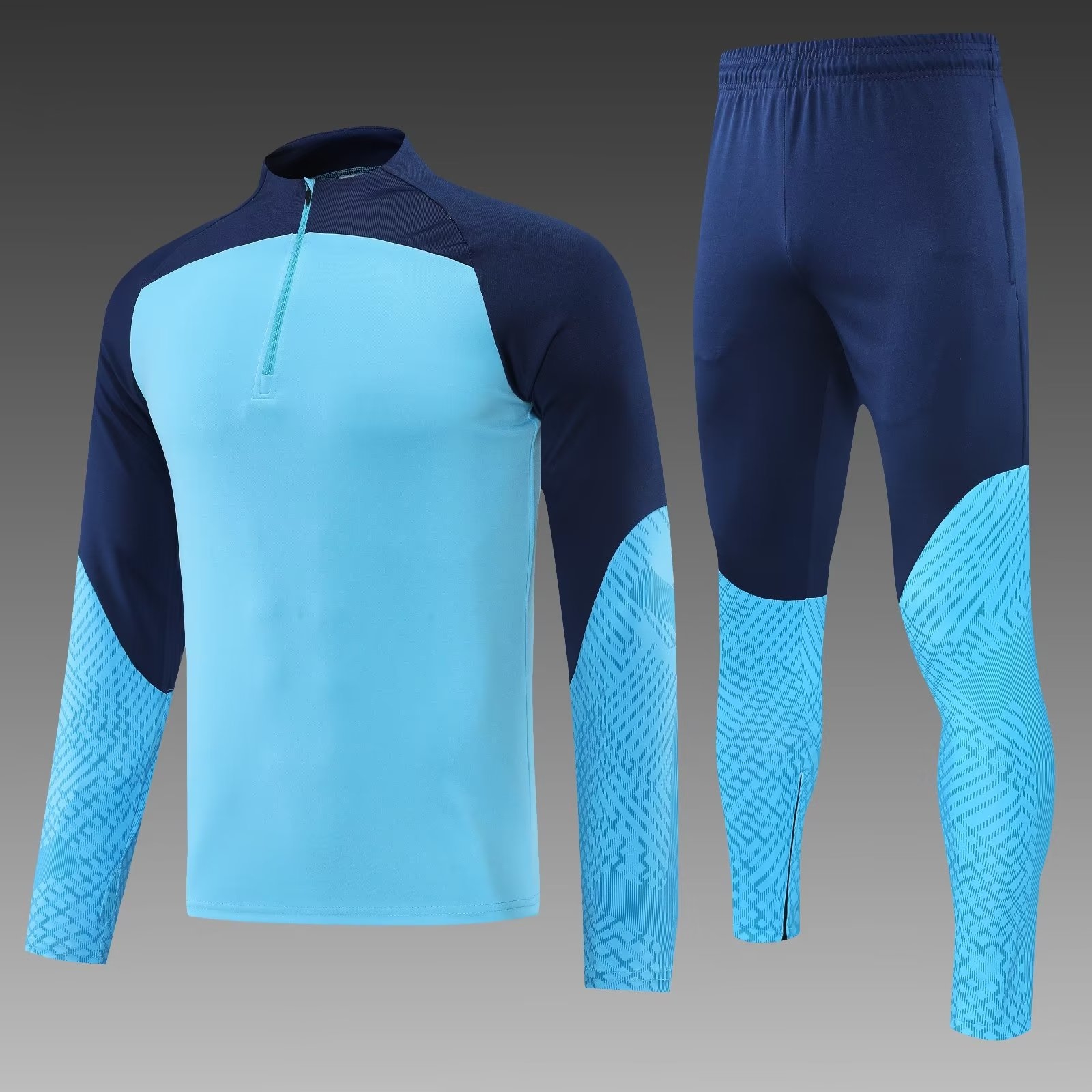 Autumn and Winter Football Jersey Set Men's Long Half Zip Long Sleeve Football Training Jersey Customized Team Kit for Sports Ga