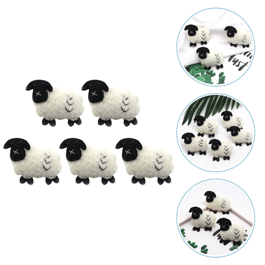 5 Pcs Key Chain Pendant Keychain DIY Craft Sheep Miniature Felt Crafts Car Accessories Kids Holder Handmade Wool