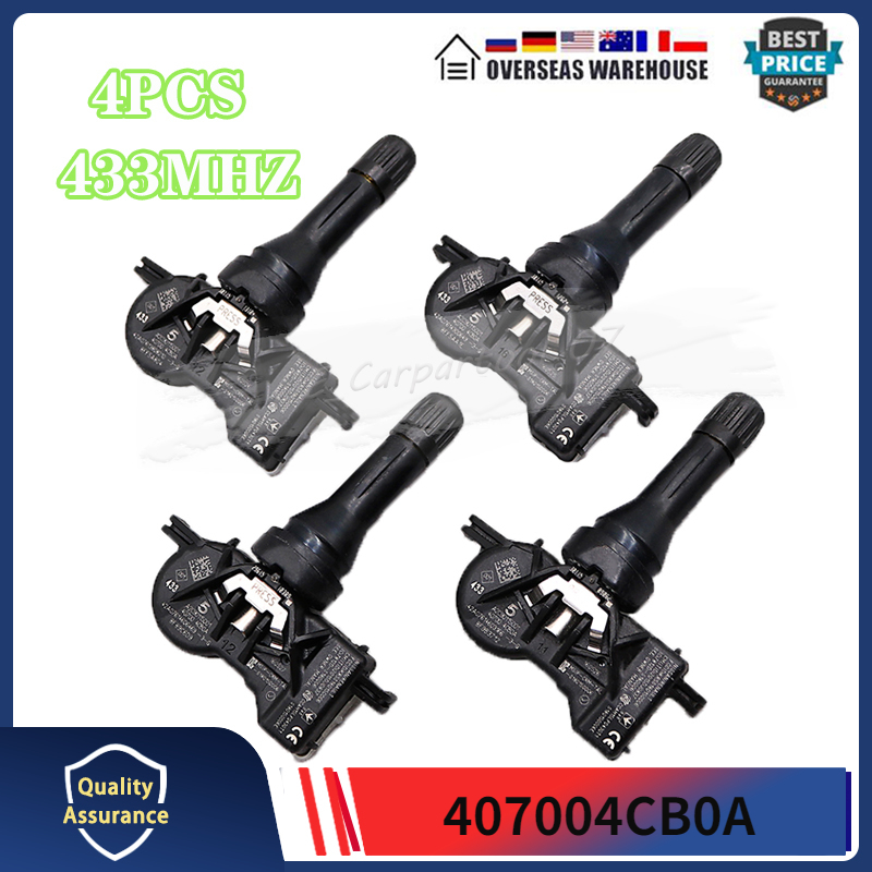 4PCS Tyre Monitring Senor For Renault Espace Kadjar Kangoo Koleos Megange TIRE AIR PRESSURE SENSOR 433MHZ 40700-4CB0A 407004CB1B