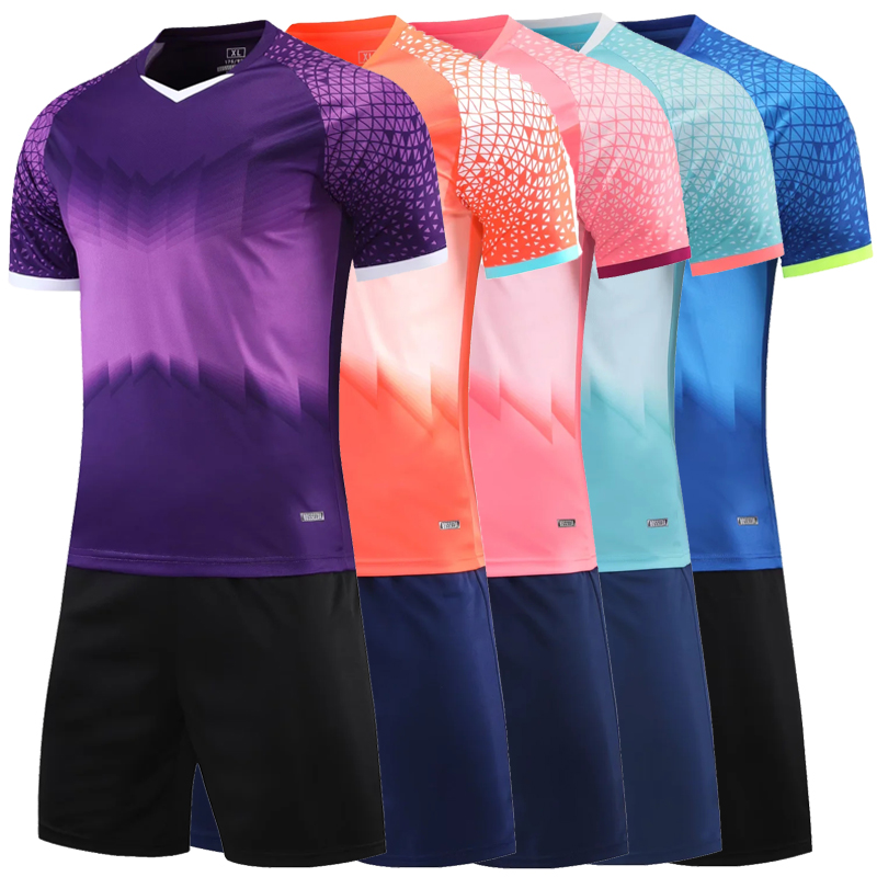 Men Children Football Jerseys Aldult Boys Soccer Clothes Sets Short Sleeve Kids Football Uniforms Women Kids Soccer Tracksuit