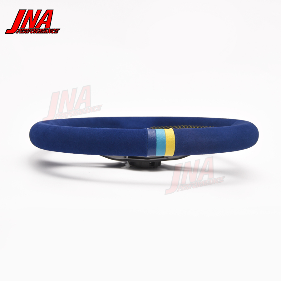 3 Color Stitching Greddy Steering Wheel Blue Suede Leather Classic JDM Racing Steering Wheel PC-ST19