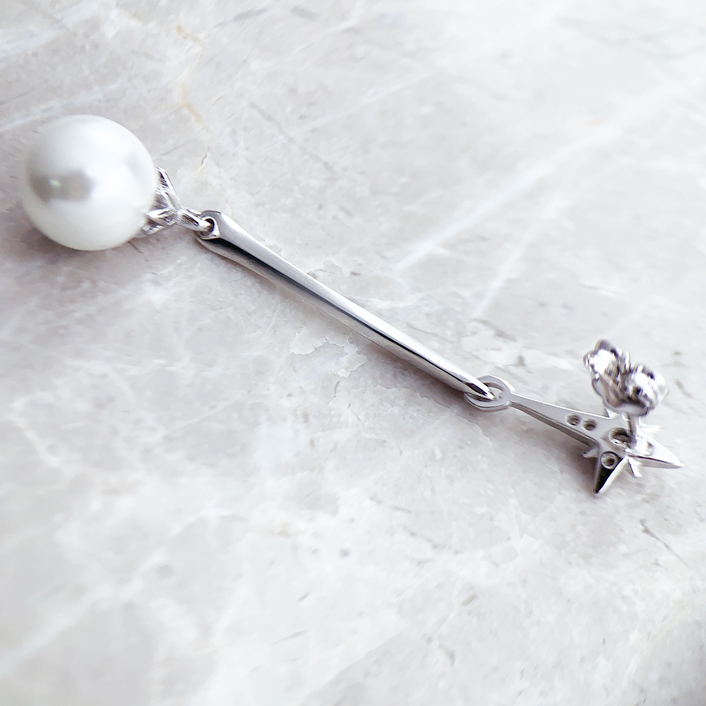 Earrings Freshwater Pearl Star New Vintage 925 Sterling Silver Gift For Women High Quality Fine Jewelry