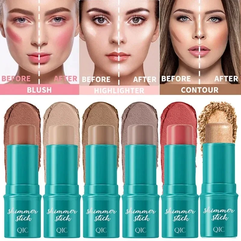 Face Bronzer Highlighters Stick Face Contour Makeup Waterproof Shimmer Glitter Corrector Contouring Illuminator Blush Cosmetic