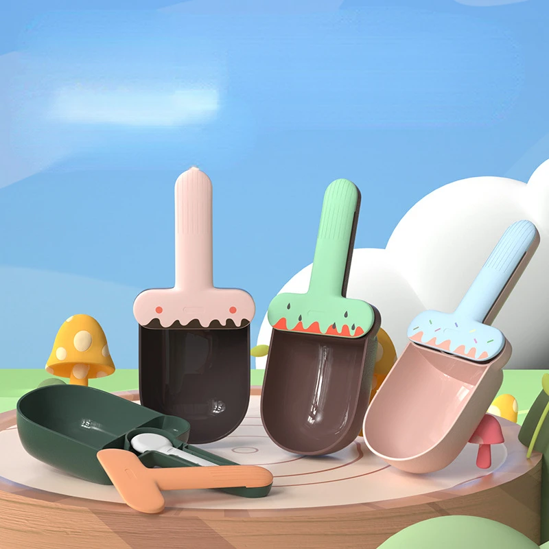 Scale Dogs Scoop for Bird Rabbit Cat Food Scooper with Pet Wet Can Opener and Spoon, Bag Clip