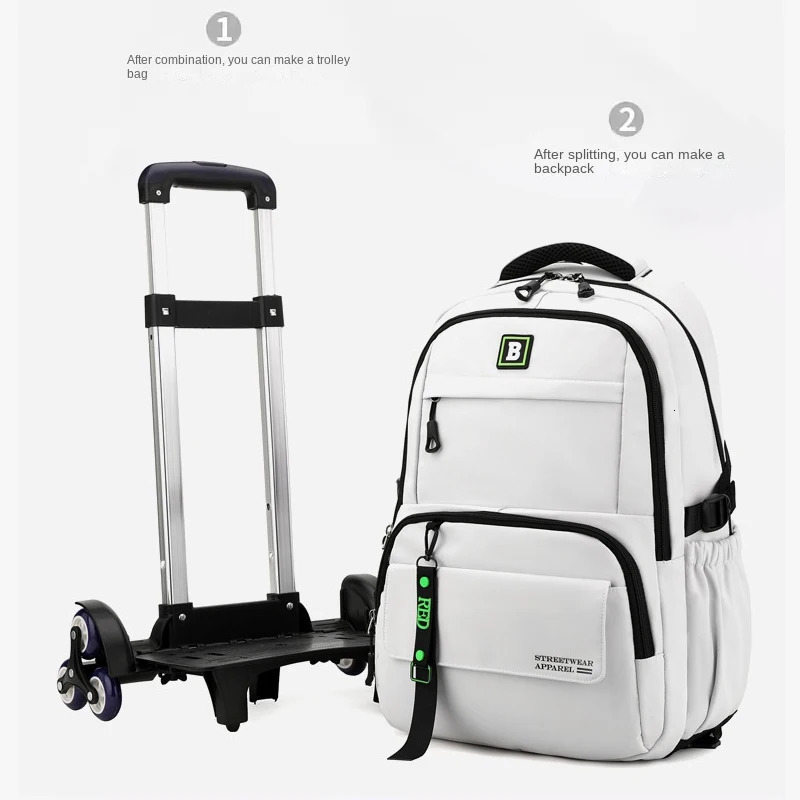 School Bag with wheels Rolling Backpack for boy Kids Student Wheeled Backpack Trolley School Bag Travel Trolley backpack Luggage 240621