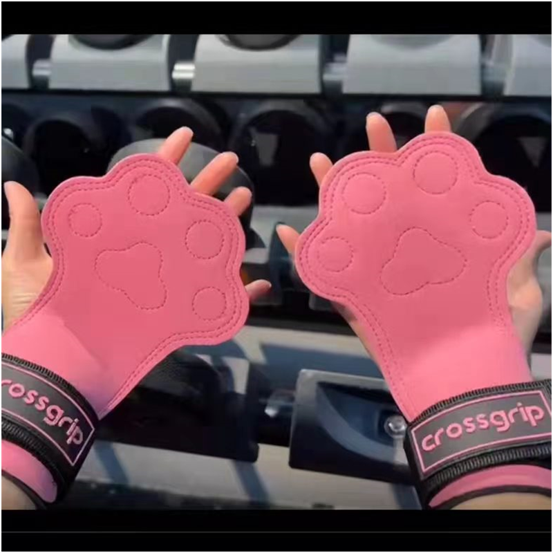 Women Men Cowhide Weight Lifting Grips With Wrist Straps Lifting Straps Gym Deadlifts Pull Ups Cat Claw Lifting Grip accessories