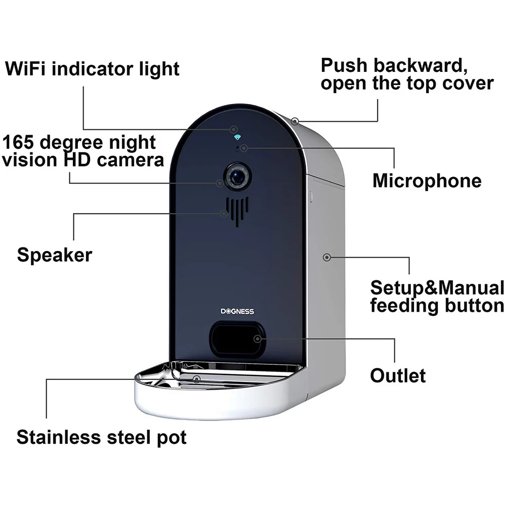 free shipping 6L Automatic Camera WiFi Dog Feeder Large Capacity App Control Food Dispenser interactive cat feeder bowl pet supplies