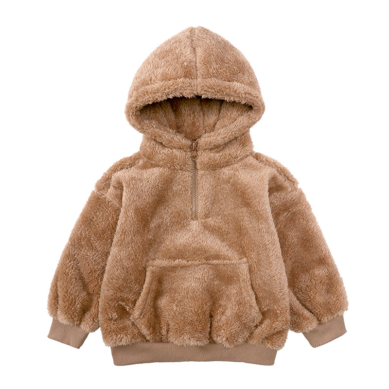 Kids Girls Clothes Coat Winter Hoodies Jacket Thick Velvet Top Sweatshirt Toddler Boys Children's clothing Outfits