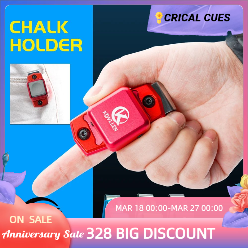 KONLLEN Chalk Holder Magnetic Clip Aluminum Alloy Pool Cue Chalk Holder with Belt Clip Snooker Cue Tool Billiards Accessories