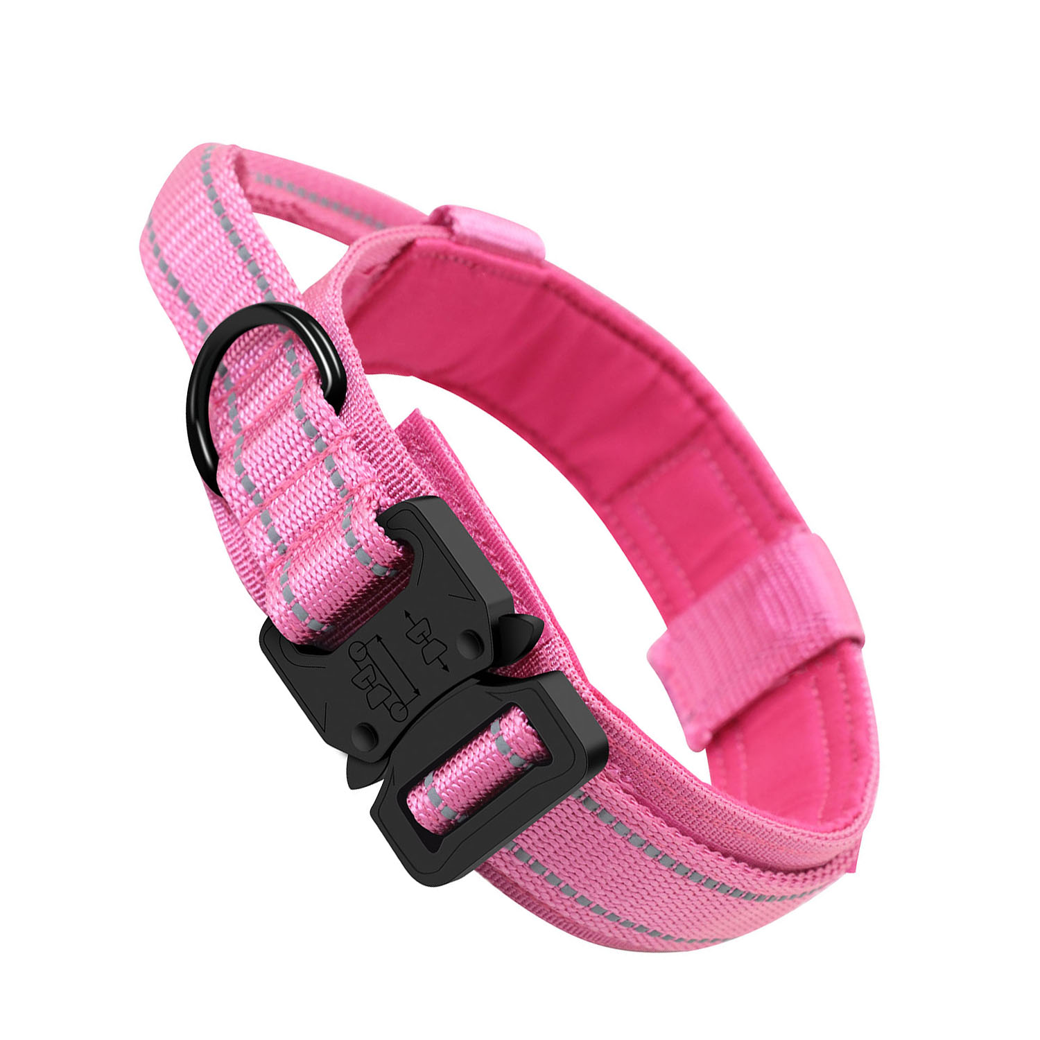 Reflective Tactical collar Adjustable military training nylon dog collar Dog collar with handle Quick release of dog collar