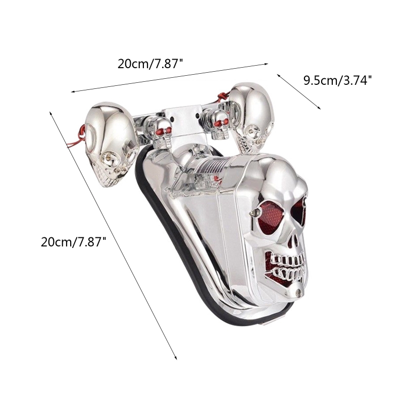 Skull for Head Turn Signal 12V Flashing Turn Signals Motorcycle LED Lights Tail Light Black Casing Amber Brake Light Dropship