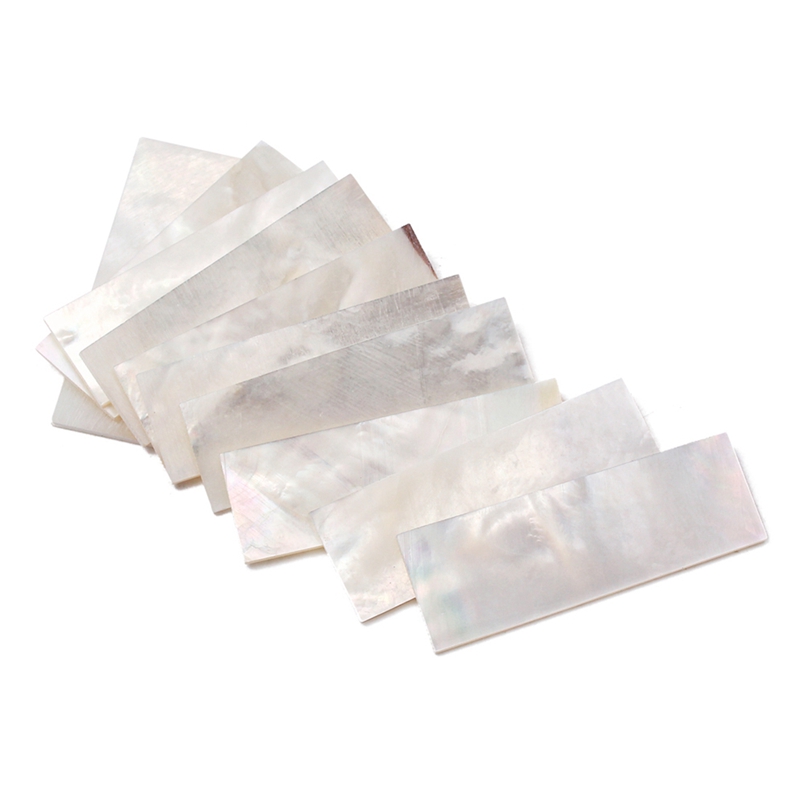 10Pcs Inlay Material White Mother Of Pearl Shell Blanks Sheet Rectangle Inlay Material For Guitar