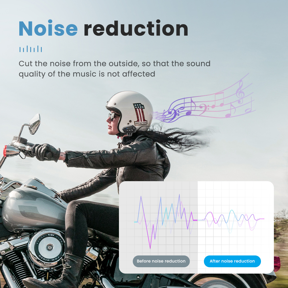 Motorcycle Helmet Intercom Bluetooth 5.0 CSR Headset 2000mah Battery Anti-interference Handsfree For Full/Half Face Helmet