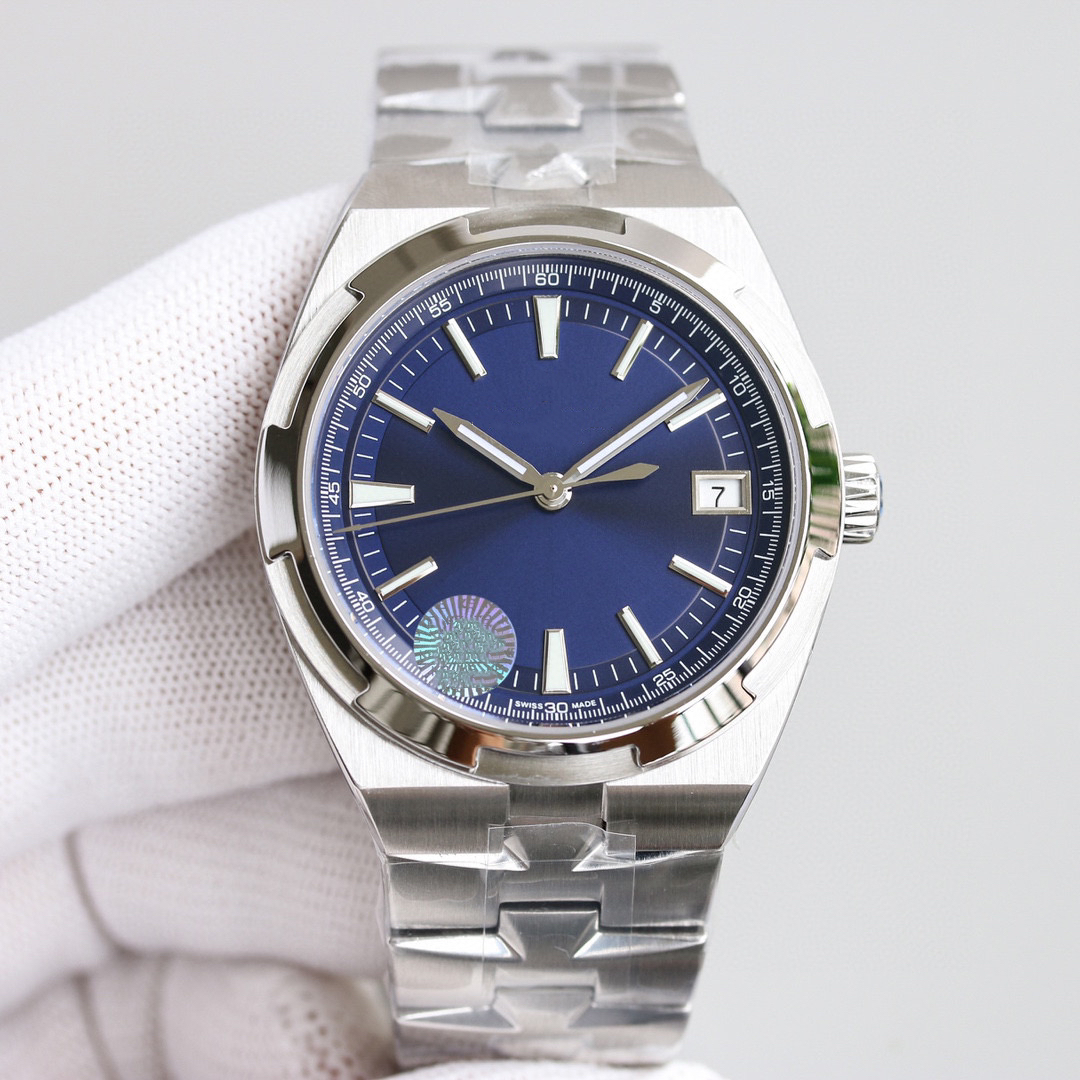 New Luxury Mens Automatic Mechanical Watch Stainless Steel Blue Black Ceramic Orange Bezel Sapphire 41mm