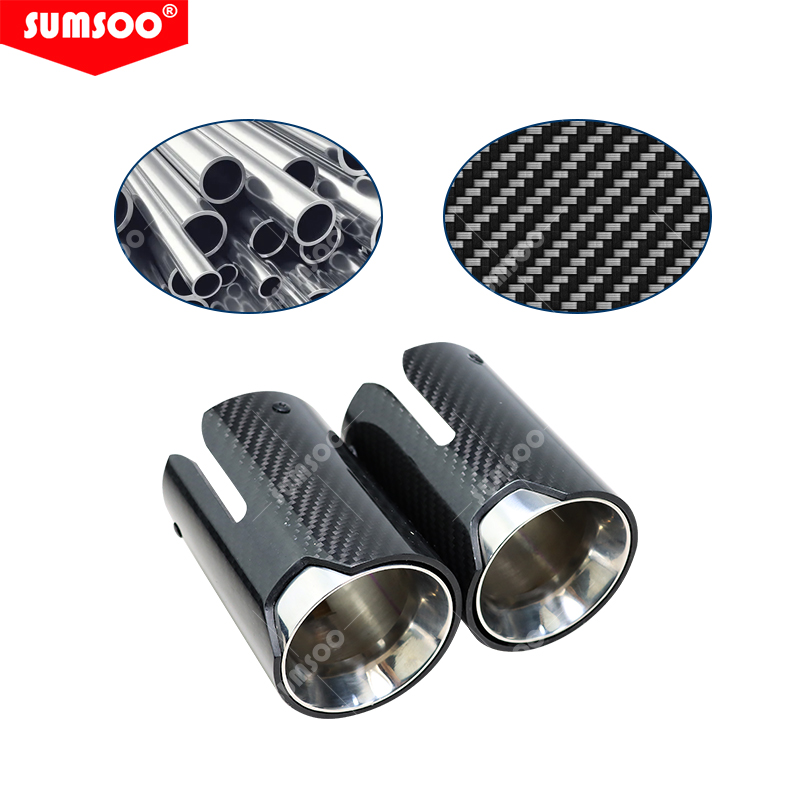 SUMSOO1pcs For BMW E90 E92 325i Jetta MK6 Jetta MK6 Bora Golf 6 Variant Golf 7 Car Exhaust tip Muffler Tip Cover