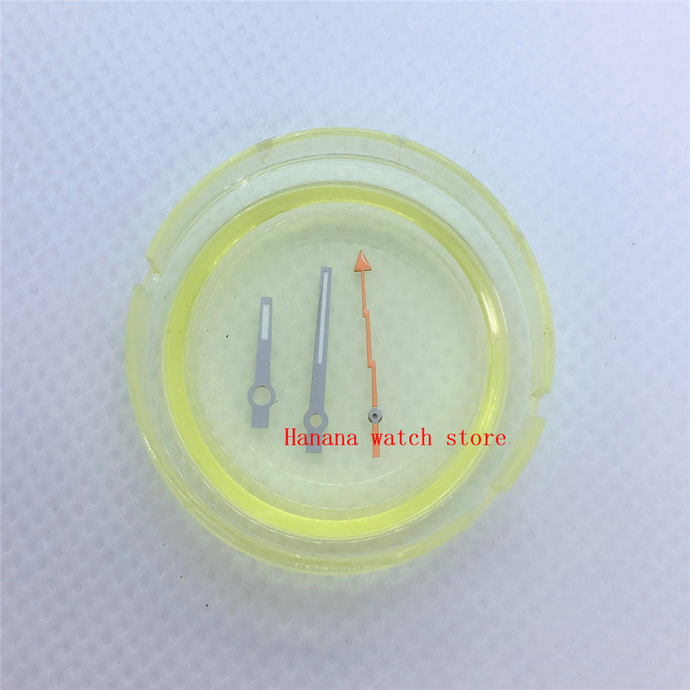 Orange Second Watch Bend Hands Green luminous fit Miyota 8205,8215,821 series Movement automatic mens watch