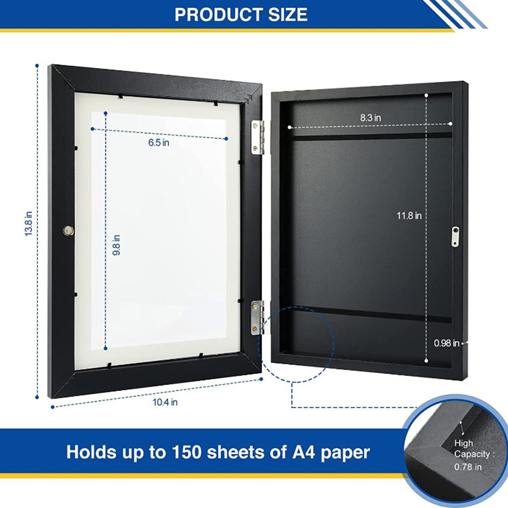 3Colors Children Drawing Frames A4/6 Kids Art Frame Wooden Replaceable Display for Poster Photo Paintings Pictures Decor H260306